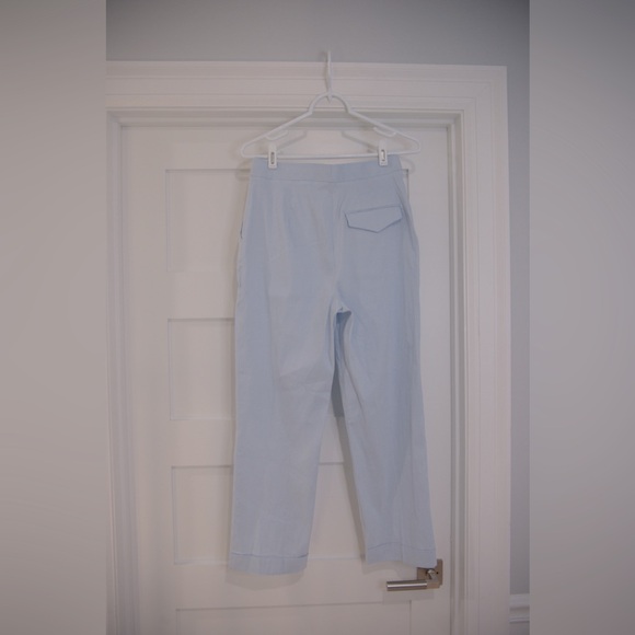 NWT Light Blue Turned Up Straight Leg Zara Pant - Picture 3 of 4
